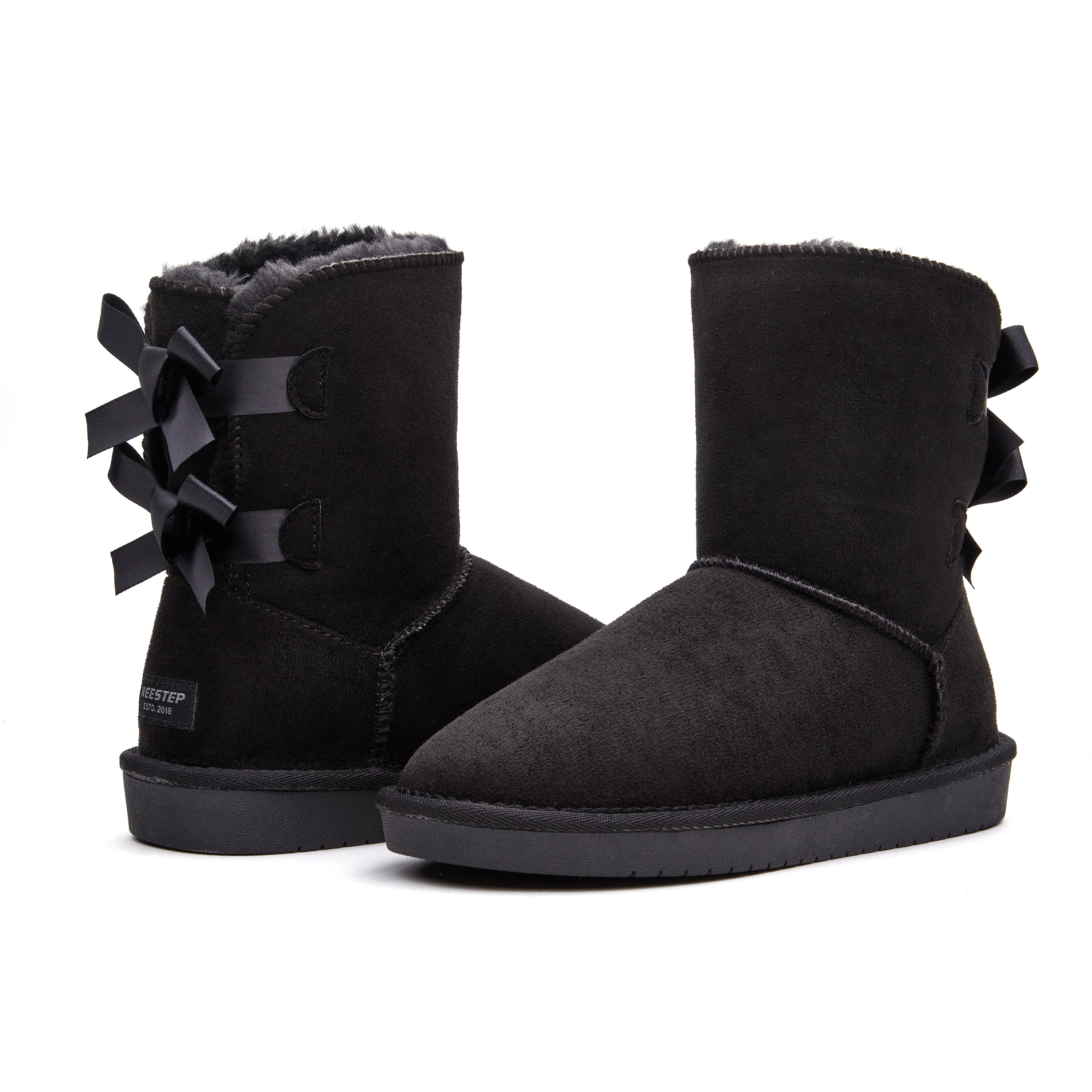 Black uggs with shop bows on back