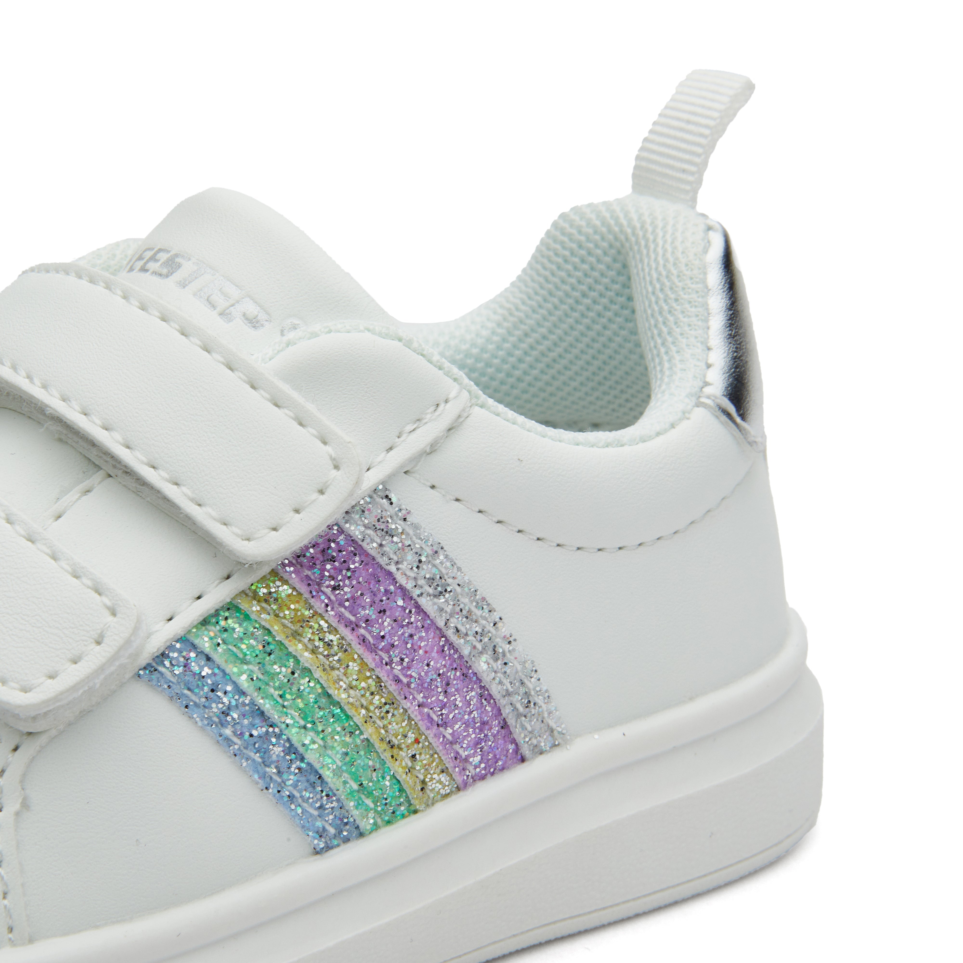 Toddler Little kid Rainbow Stripes Street Style White Sneaker