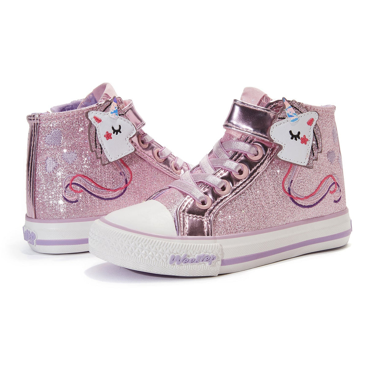 Toddler Little Kid Glitter Unicorn Mid-Top Sneaker